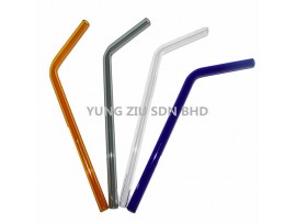 (10PCS/PACK)CURVED GLASS STRAW(18CM)